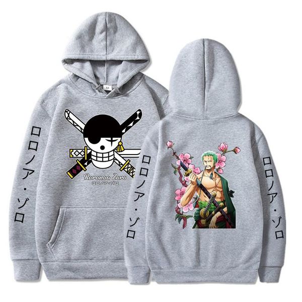 

men's hoodies & sweatshirts anime one piece funny roronoa zoro women casual long sleeve sweatshirt harajuku streetwear clothes, Black