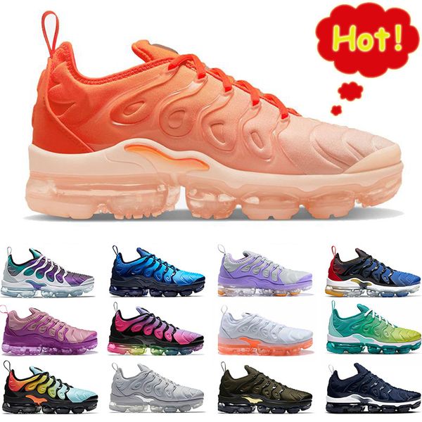 

2022 mens womens running shoes tn plus sneakers black white yolk bubblegum pastel men women sports trainers shoe 36-45