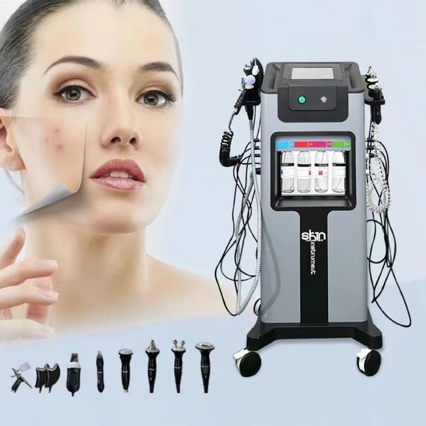 Equipamento de beleza multifuncional Oxigênio Spray de água injetor Oxigênio Máquina de jato de oxigênio Martelo frio Bio Olhos de remoção de rugas faciais Dispositivo