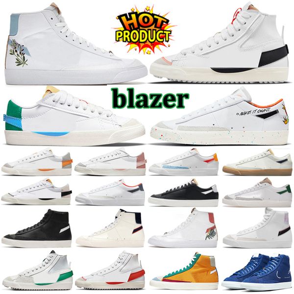 

og blazer mid 77 vintage blazers jumbo low men women casual shoes white indigo pomegranate arctic punch mens trainers designer platform snea, Black