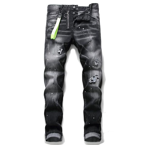 

jean mens designer jeans black luxury ripped skinny biker moto pants pour cool hommes men s hip hop denim dsquare 2 dsquareds dsq2s dsqs lfj, Blue