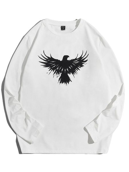 

men eagle print tee r4zw#, White;black