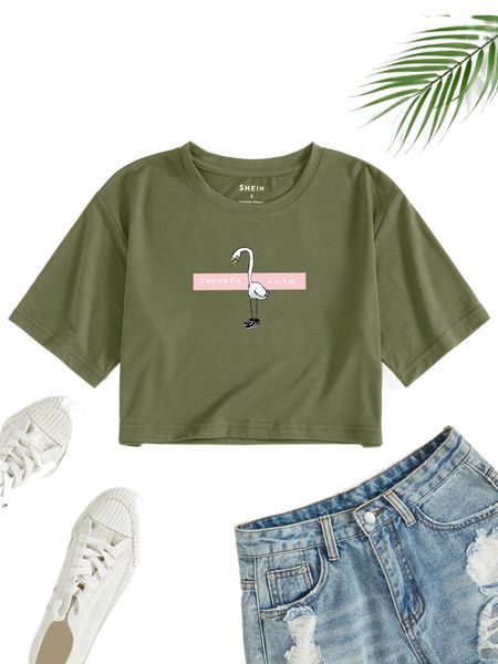 

swan & letter graphic tee k2tc#, White