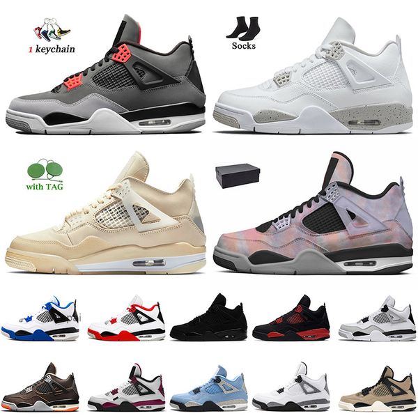 

with box jumpman 4 women mens basketball shoes 4s zen master infrared red thunder white oreo cement sail black cat university blue bred jord