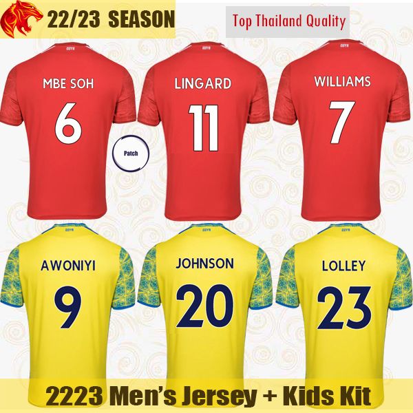 

22 23 nottingham soccer jerseys lingard johnson 2022 2023 forest home awoniyi colback mighten yates lolley taylor football shirt mbe soh men, Black;yellow