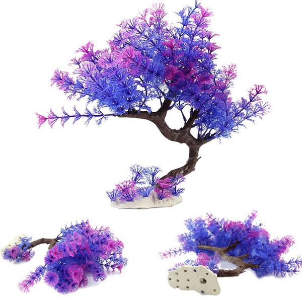

27cm high purple curved tree plastic aquatic fish tank aquarium decoration high-quality simulation landscaping plant