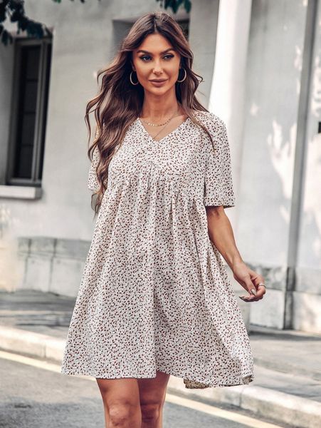 

ditsy floral smock dress j0kc#, Black;gray