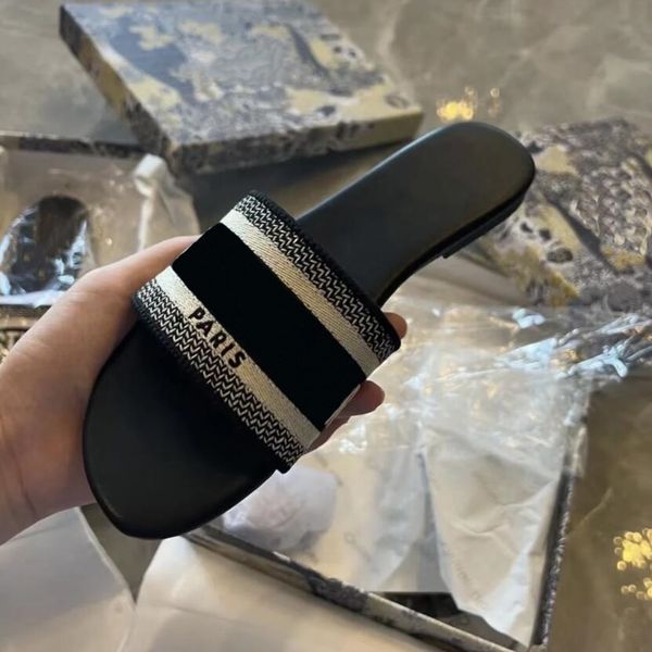 

summer slippers women sandals flip flops buckle strap lady slides mujer womens shoes thong sandals designers fashion, Black