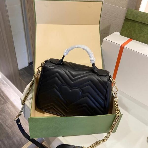 

marmont chain shoulder bags woman fashion classic luxury designer handbags lady genuine leather banquet black messenger crossbody bag