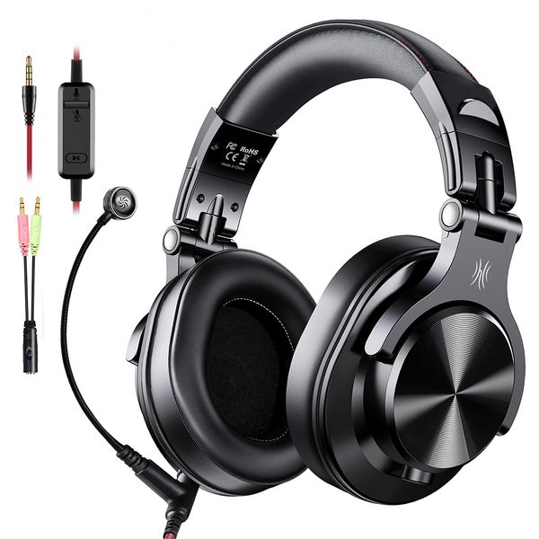 A71 Gaming Headset Studio DJ fones de apartamento de fones de ouvido com fio com microfone para PC PS4 Xbox One jogador