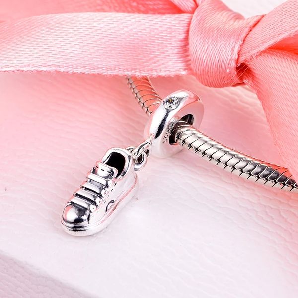 

s925 sterling silver beads sneaker shoe dangle charms fit original pandora charm bead bracelets diy pendant for jewelry making 798802c01, Black