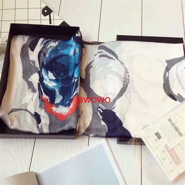 

style french design 100% silk scarf beautiful women delicate noble good quality silk scarves headband headwrap no box190k, Blue;gray