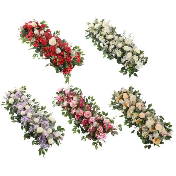 Flores decorativas grinaldas arco de casamento exibir planta falsa para decoração de pano de fundo de janela