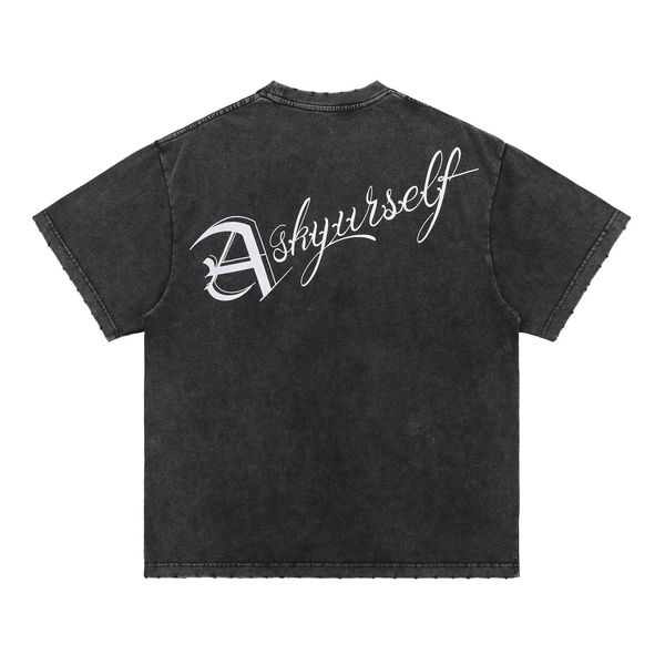 

22ss 1 vintage washed print t shirt men women eu size cotton tees, White;black