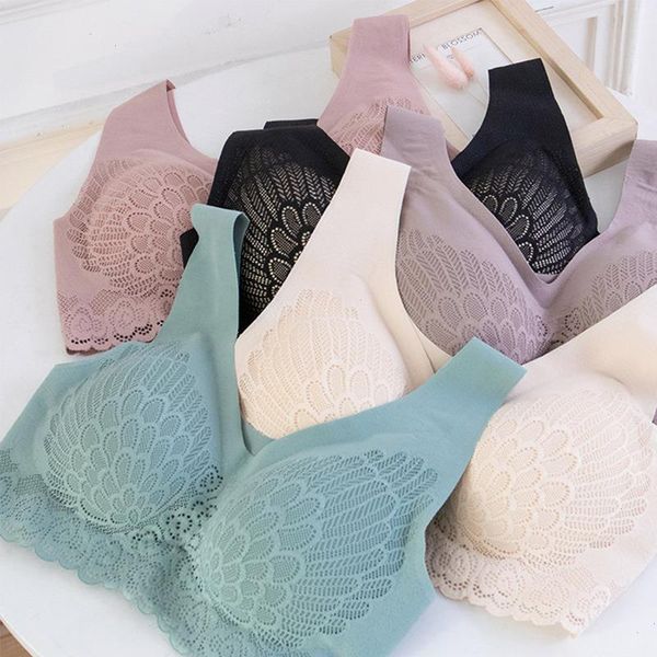 

wire bra comfortable and seamless women lace lingerie plus size underwear bras with gathers pad bh, Red;black