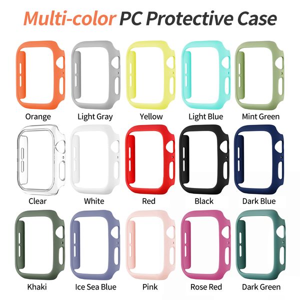 

pc hard case for apple watch 7 cover series 6 se 5 4 3 matte bumper 41mm 45mm 40mm 44mm 38mm 42mm for iwatch protective shell