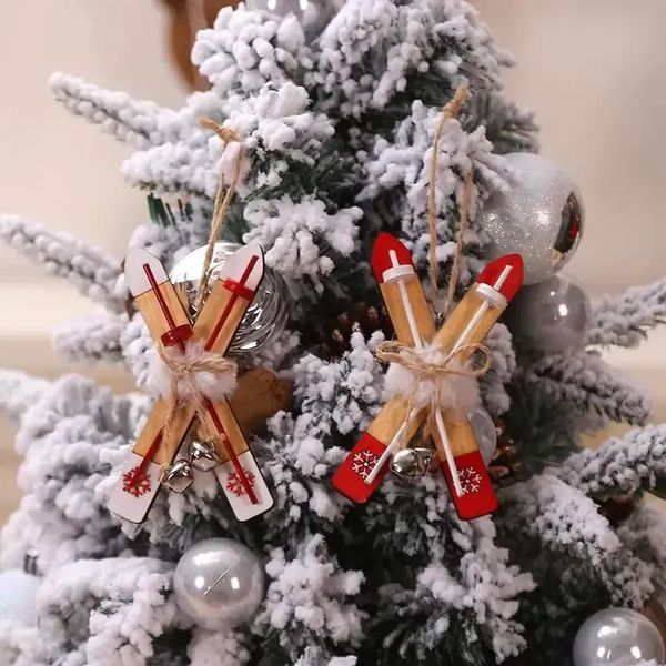 UPS Decorazioni natalizie Slitta in legno Ciondolo albero Ornamenti da appendere Decorazione per finestre Regali per feste