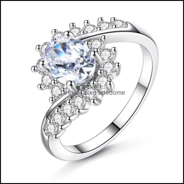 

charm bracelets jewelry white gold rings for women round cut zirconia diamond zircon blue imitation gemstone dhqdc, Golden;silver