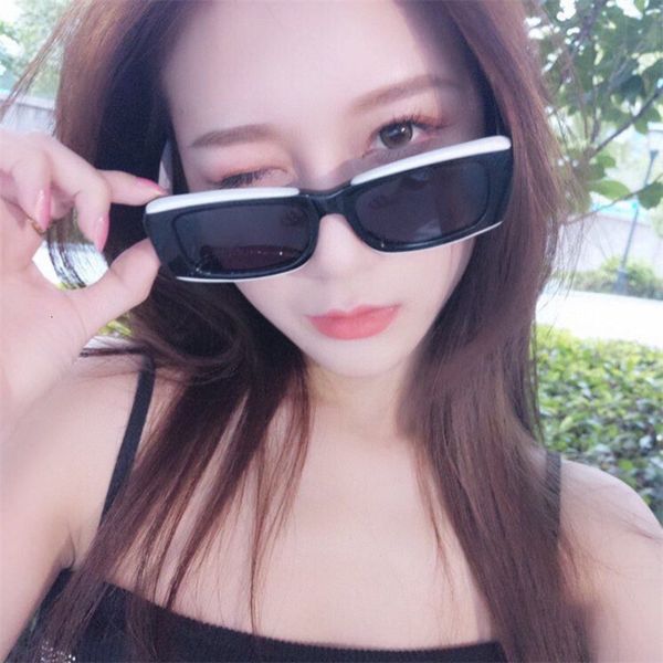

sunglasses xiaoxiangjia plate square letter mirror leg female star net red same face small sunglasses, White;black
