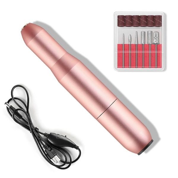 NAD012 15000RPM Usb Portátil Elétrica Broca de Unha Elétrica Profissional Kit de Lixa de Unha Para Acrílico nail art polonês ferramentas BJ