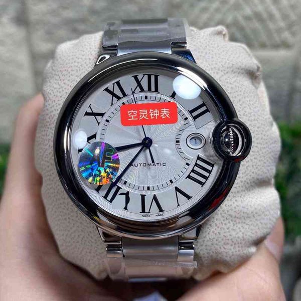 

[af] genuine factory blue balloon, 42cm, 2824 movement, men women mechanical watch 2892 movement waterproof, Slivery;brown