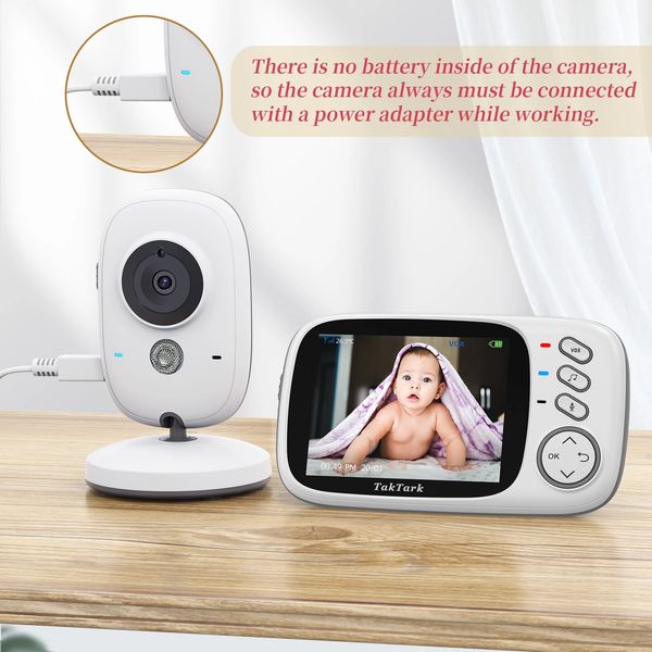 

3.2 inch wireless video color baby monitor portable baby nanny security camera ir led night vision intercom