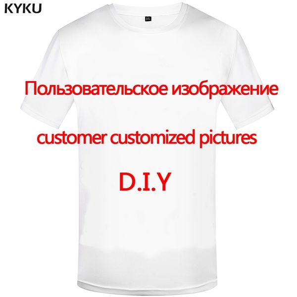 Marca Kyku Personalizar camiseta Men feminino Fotos personalizadas Tshirt S 5xl 3d Print Shery Cool Mens Clothing Tops Summer Tops 220704