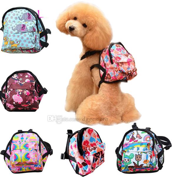 

dog harness and leashes set multi-functional dog backpack adjustable saddle bag 5 colors k11