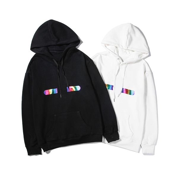 

22 ss womens mens hoodies fashion colorful alphabet pattern autumn and winter men's long sleeve hooded pullover clothes sweatshirt, Black