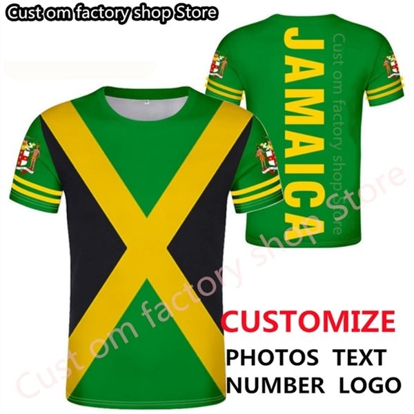 Jamaica camiseta diy grátis personalizado nome número jam camisa nação bandeira jm jamaican country colégio impressão p o 0 roupas 220616gx
