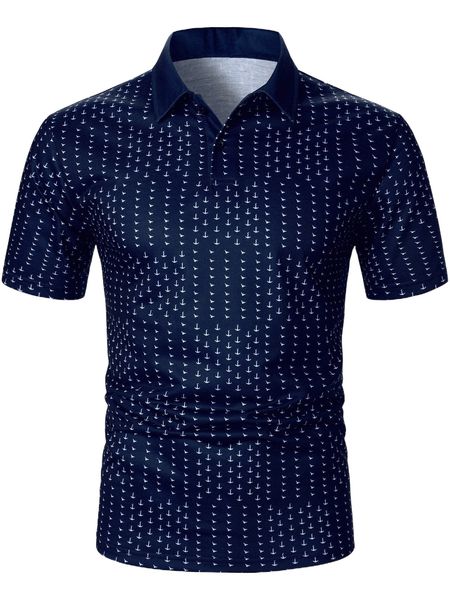 

men bird & anchor print polo shirt w6qa#, White;black