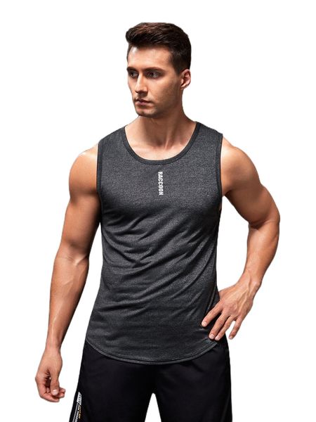 

men letter graphic sports tank 65h2#, White;black