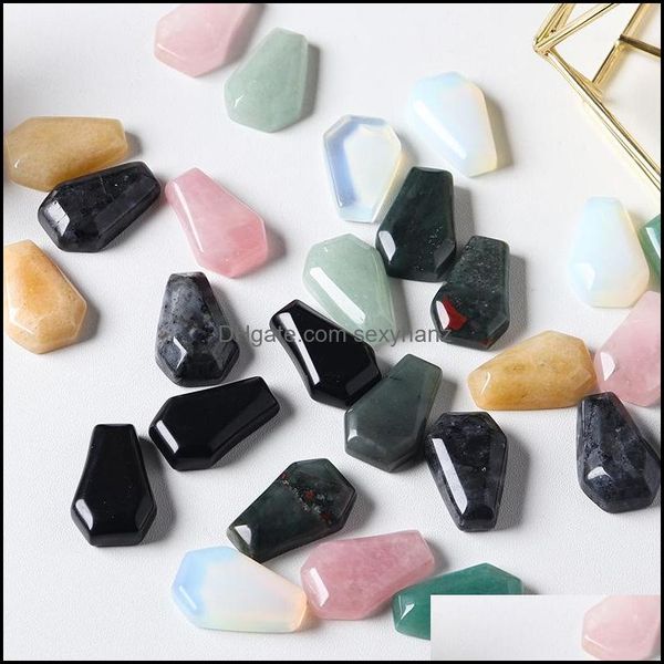 

stone loose beads jewelry 30x20mm natural crystal ornaments carved reiki healing quartz mineral tumbled gemstones hand home decor drop deliv, Black