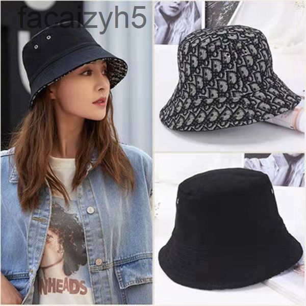

berets designer beltdouble sided summer fisherman hat correct version letter d home embroidery fashion trend sunscreen men's and women&, Blue;gray