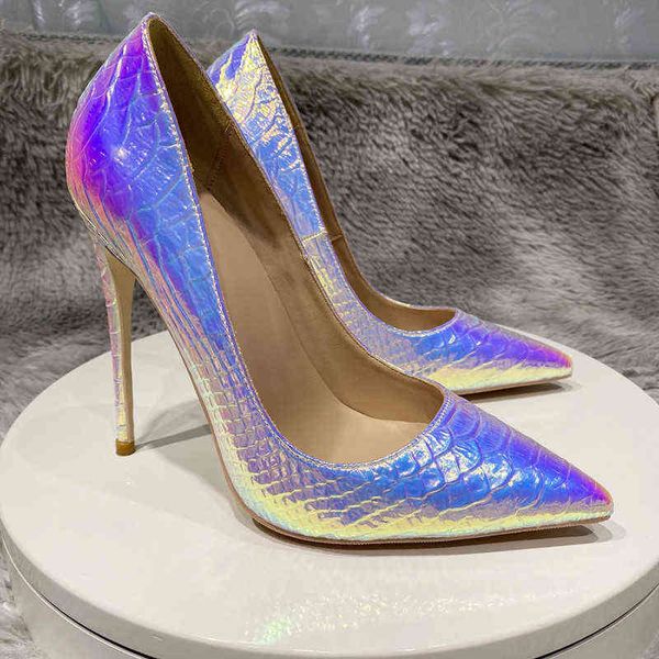

12cm women pumps snake printed high heel pumps shoes for women pointed toe high heels party wedding shoes t220730, Black