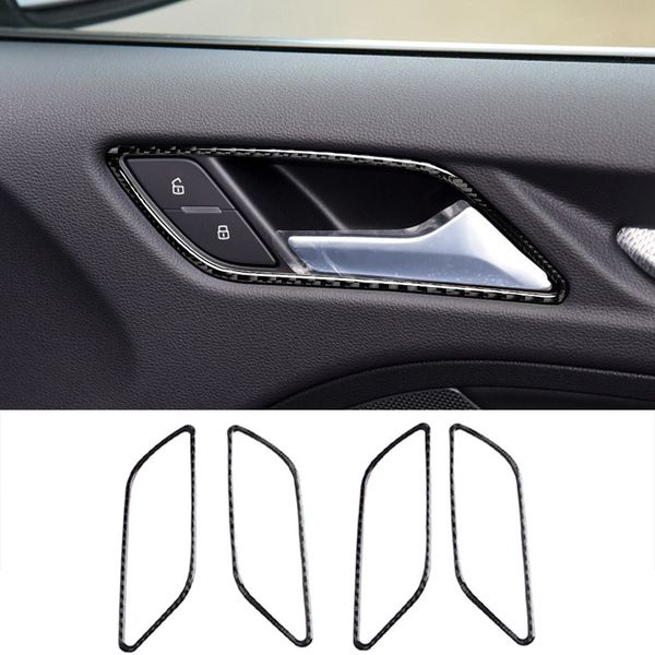 

4pcs car inner door handle frame decoration carbon fiber strip stickers for audi a3 8v 14-19 automobiles interior accessories