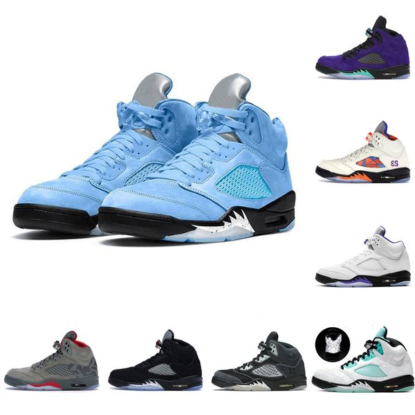 

2022 designer jumpman basketball shoes for men 5s 5 black metallic bluebird camo fire red green bean suede blue 2.0 fire mens sports sneaker