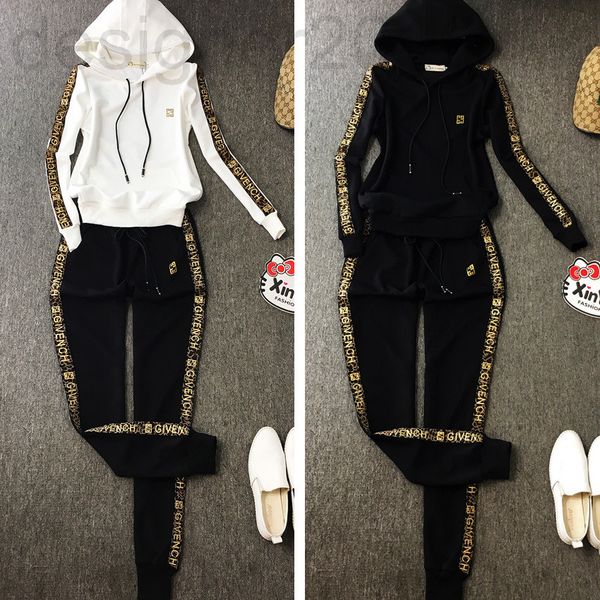 

women's tracksuits designer wind autumn casual sportswear set women's high-end sweater two-piece set european fashion, Gray