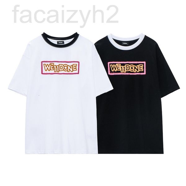 

men's t-shirts designer 2022 summer new we11done colorful neon sign painted letters loose casual sports short sleeve t-shirt nmgs, White;black