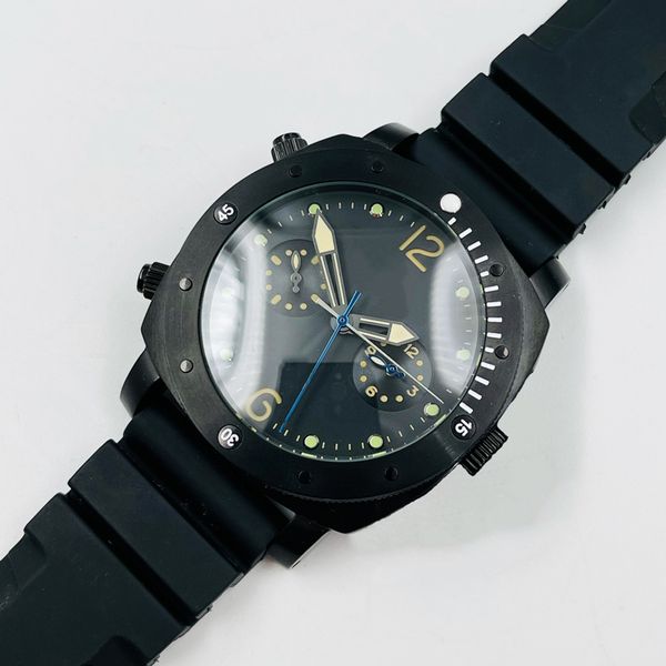 

mens watches automatic mechanical movement watch 44.6mm waterproof business rubber wristwatches montre luxe gifts, Slivery;brown