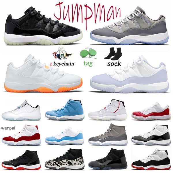 Jumpman 11 scarpe da ginnastica da uomo 2022 Scarpe da basket basse 72-10 Scarpe da ginnastica 11s Cool Grey Pure Violet Concord Bred Space Jam Gamma Blue Cherry da donna