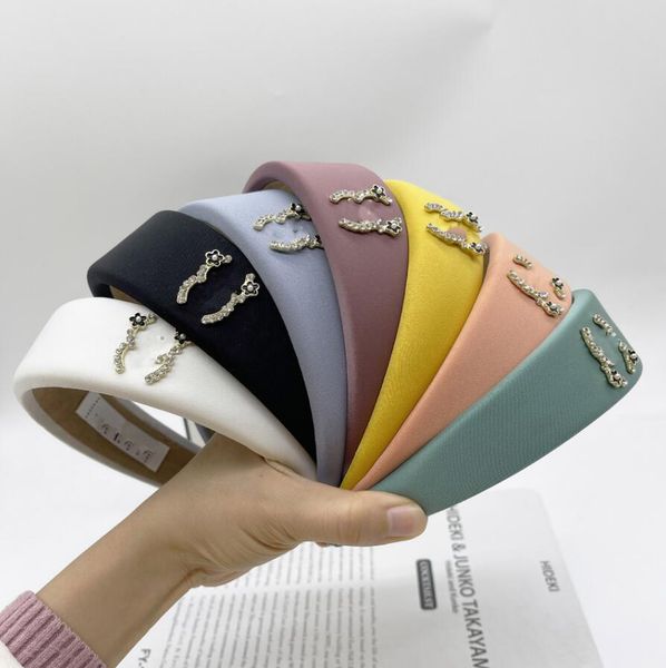 

luxury designer headbands hair bands for women girl brand elastic headband sports fitness headband head wrap p867, Silver