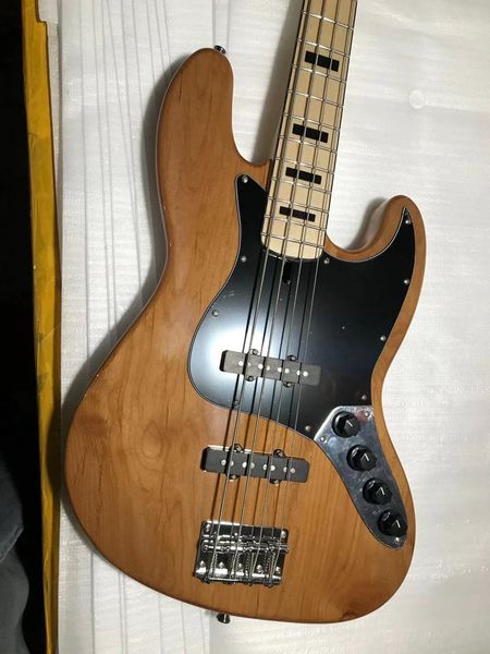 

classic 4 string jazz electric bass guitar natural color alder body maple neck customizable delivery