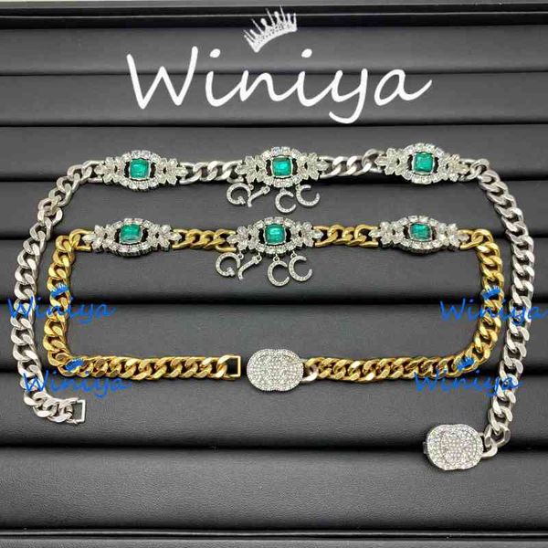 

new letter square eye drill collarbone chain temperament fashion trend necklace, Silver