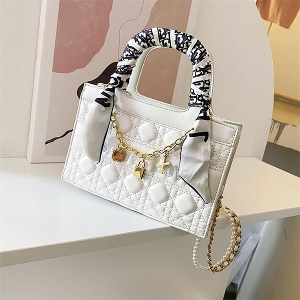 

factory promotion temperament diamond lattice embroidered thread silk scarf portable women's bag foreign style personality single shoul