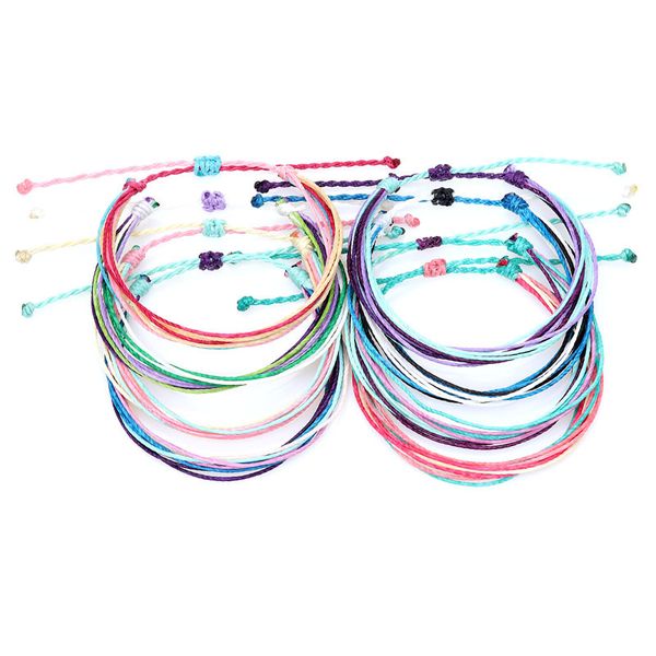

new wax thread woven bracelet handmade colorful sunshine beach surfing jewelry adjustable friendship wax string bracelets, Golden;silver