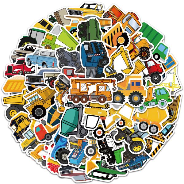 

50pcs mixed car stickers children cartoon truck for skateboard baby scrapbooking pencil case diary phone lapplanner decoration book album ki