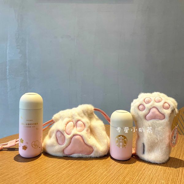 

starbucks sakura cat claw capsule portable cup with cup