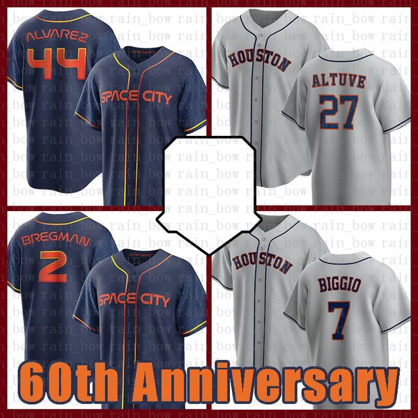 Astros Herren Jose Altuve Baseball-Trikot Yordan Alvarez Craig Biggio Alex Bregman Nolan Ryan Jeff Bagwell Justin Verlander Carlos Correa Michael Brantley McCormick