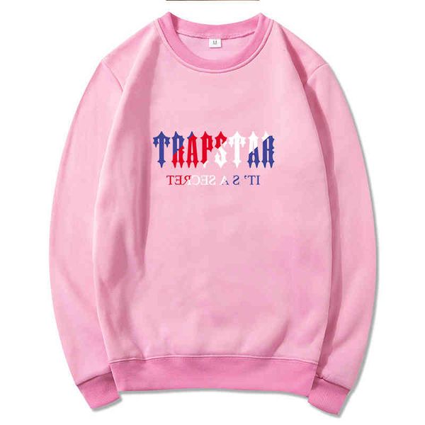 Trapstar Fashion Print Whothirt Sweater Sweater 2022 Осень/зима теплый флис Высококачественный мужской бренд хип -хоп